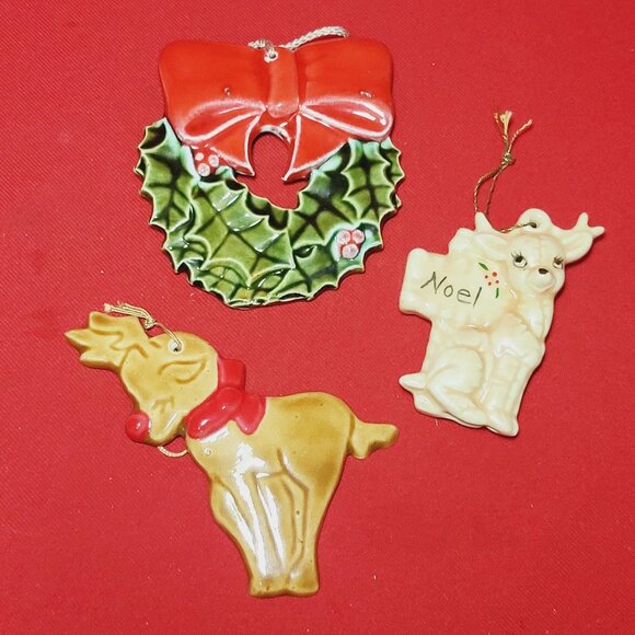 Vintage Ceramic Christmas Ornament Lot of 5 - Picture 10 of 11